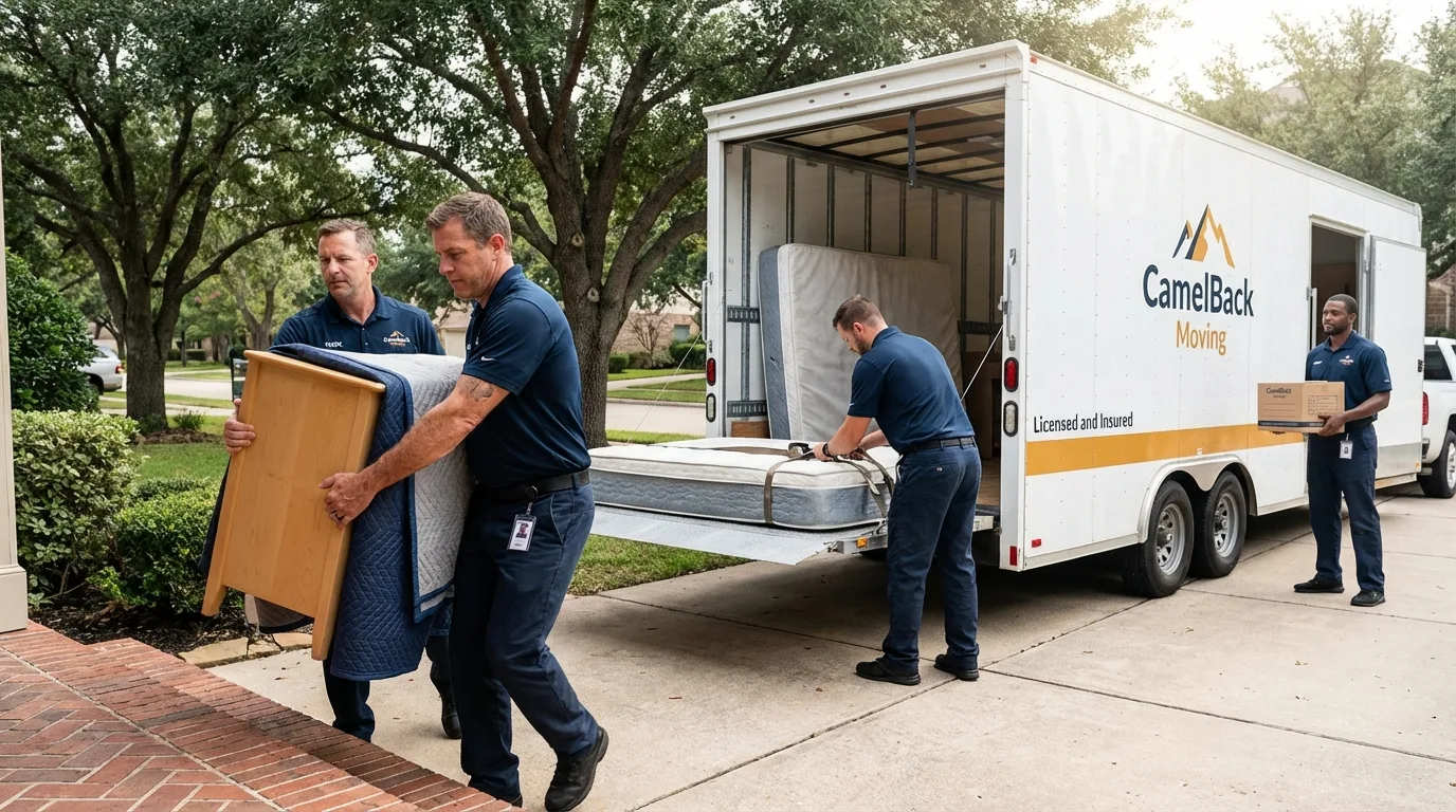 Crew loading residential truck for cross-state move from Glen Carbon, IL